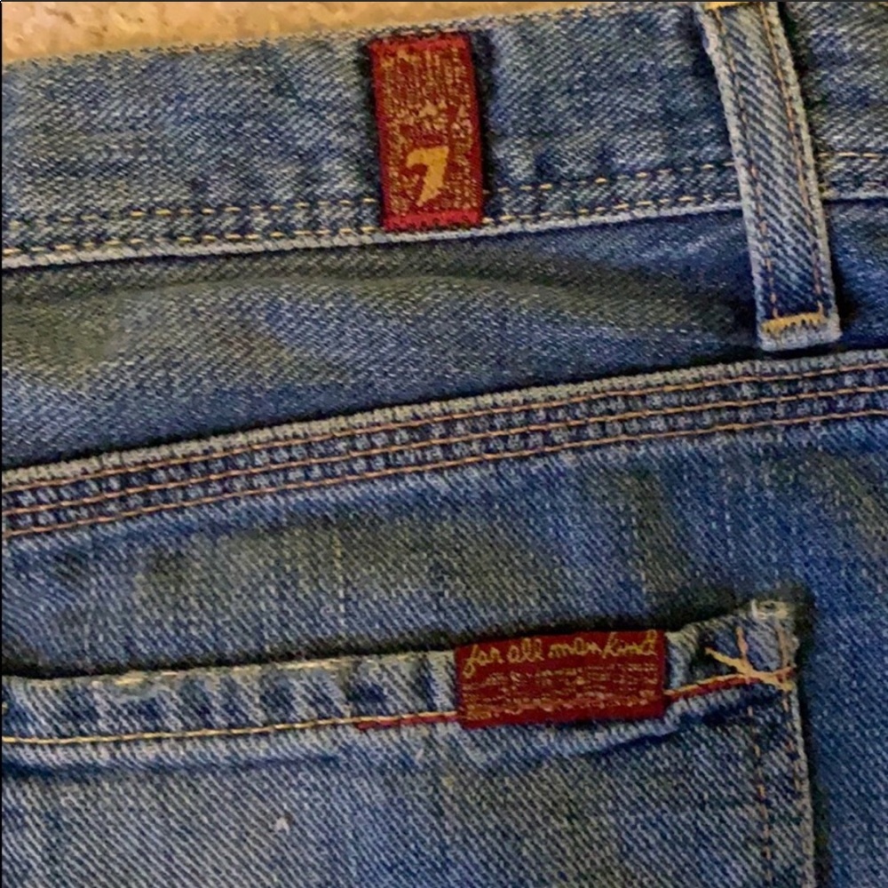 7 For All Mankind Winston Denim Mini Skirt Size 30 Made in USA 100% Cotton Y2K - Picture 5 of 7